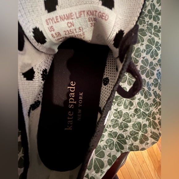 NWOT Kate Spade black with white polka dot sneakers. Size 6.5 - Picture 5 of 5